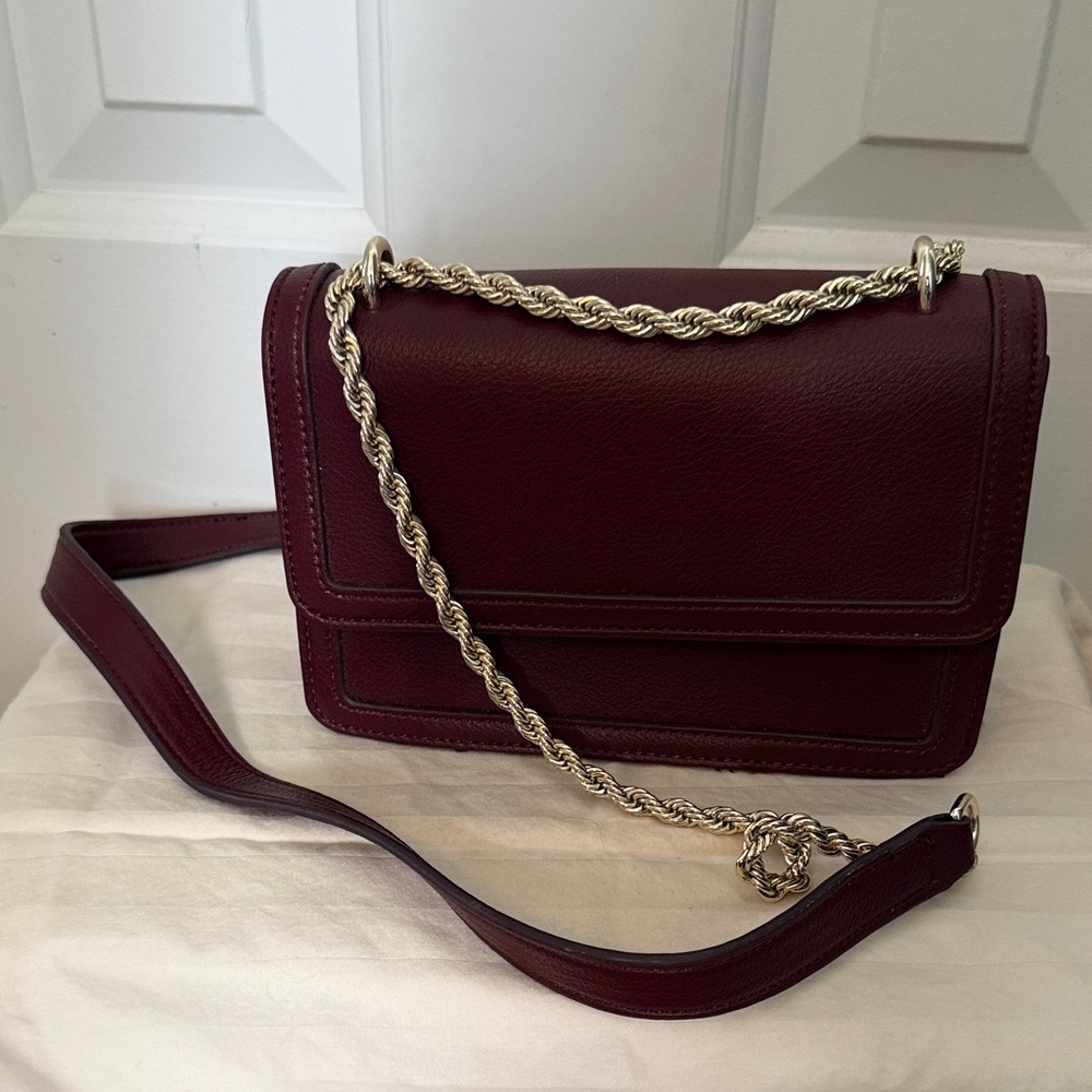 Draper James Burgundy Crossbody Bag with Chain Strap